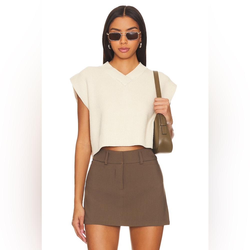 Free People Easy Street Sweater Vest in Cream